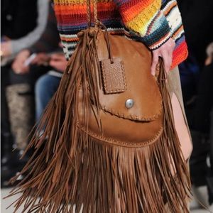 Ralph Lauren Brown Leather Fringe Bag